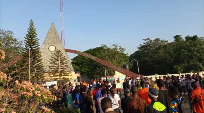 Students Protest In FUNAAB To Demand For The Release Of An Abducted Student