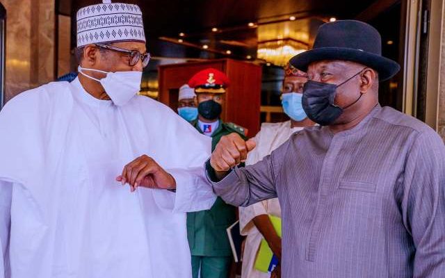 Buhari, Jonathan Meet In Aso Rock, Discuss Way Forward To Restore Peace