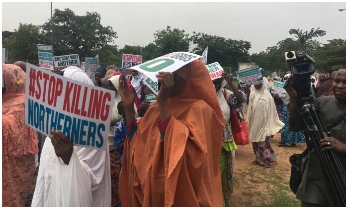 BREAKING: Northern Group Protests In Abuja, Demands Referendum For Biafran Agitators