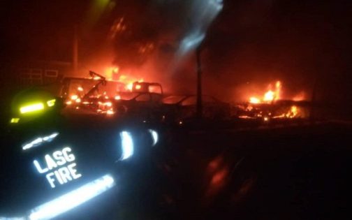Three killed, several vehicles burnt as explosion rocks OPIC plaza in Lagos