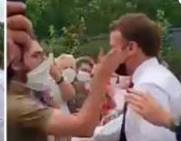 Just In: Bystander Slaps President Of France, Emmanuel Macron At Public Event, Video Emerge