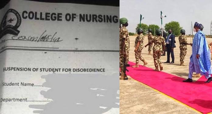 Nigerian Student Allegedly Suspended by College for Failing to Welcome President Buhari during his Borno visit