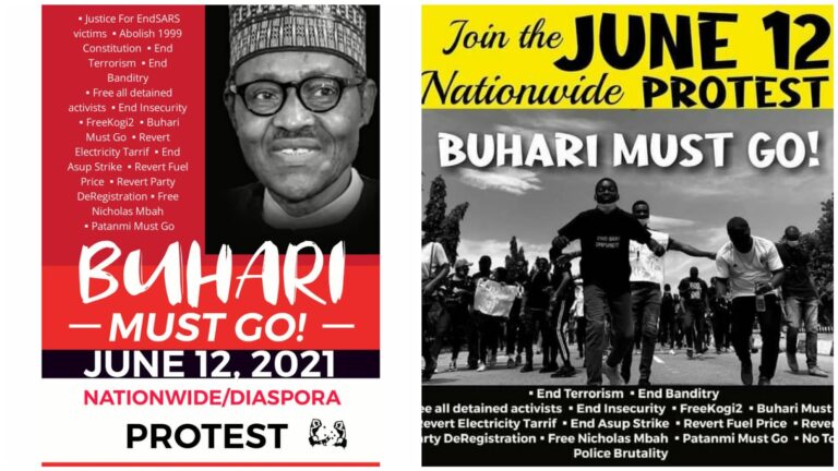 Just In: “Buhari Must Go” Nationwide Shutdown Protest Scheduled For June 12