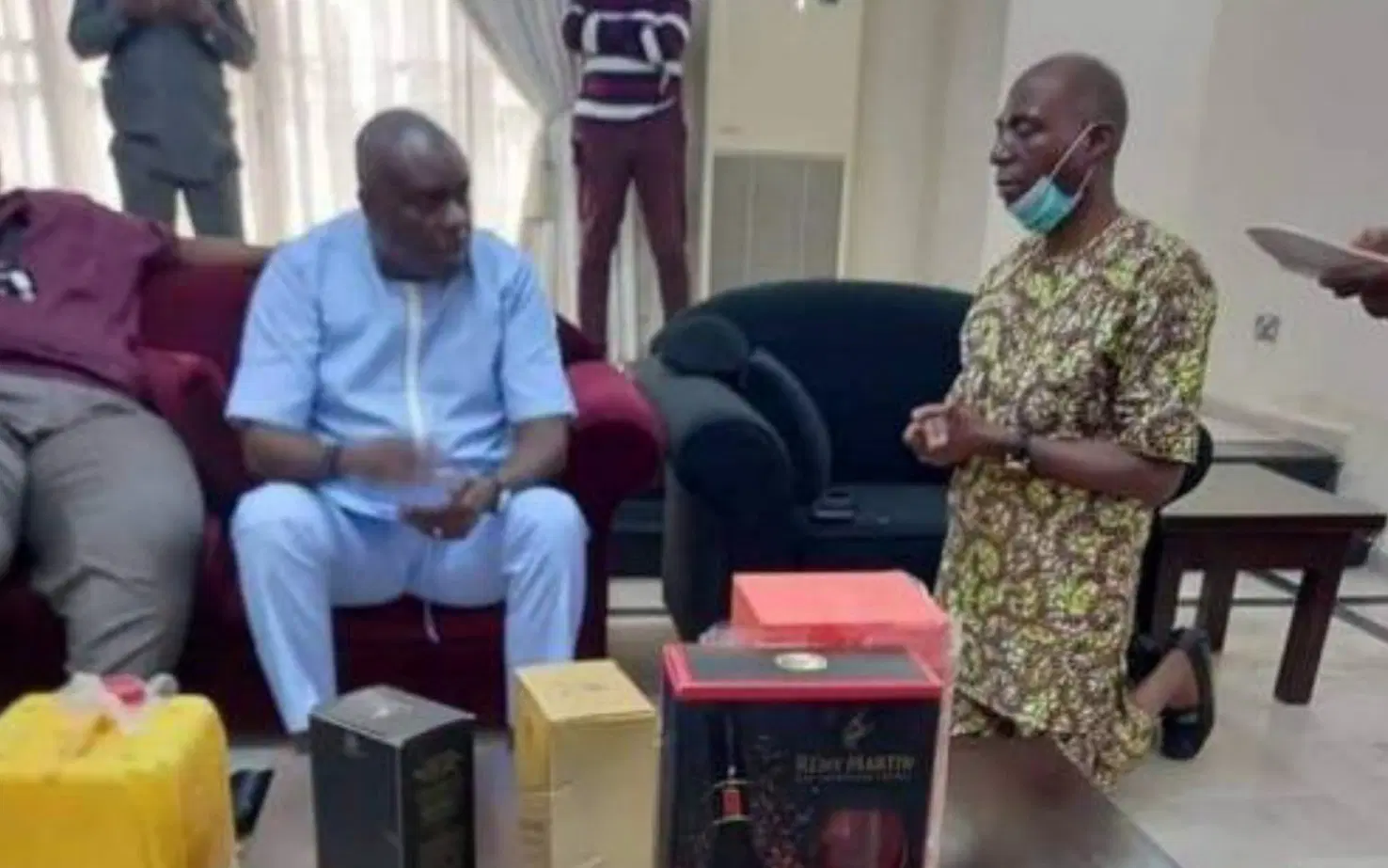 The Reason Five Times Nigerian Lawmaker Seen Kneeling Before The Ex-Convict James Ibori Revealed