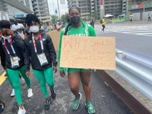 Tokyo Olympics: Nigerian Athletes Protest In Japan