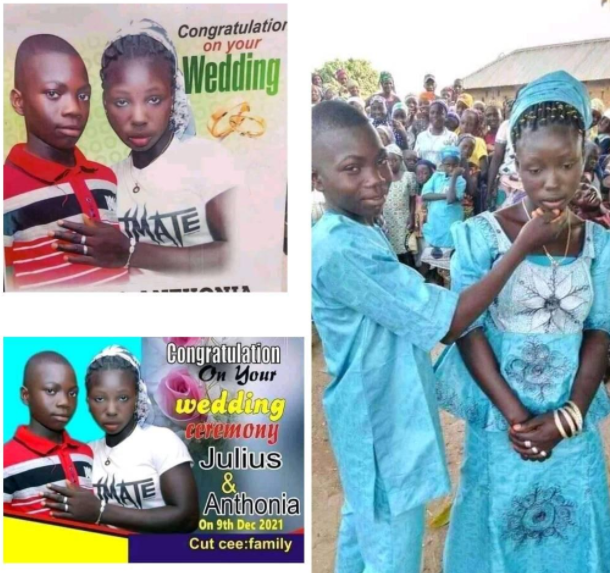 Outrage in Nigeria as an underage boy gets married to an equally young girl