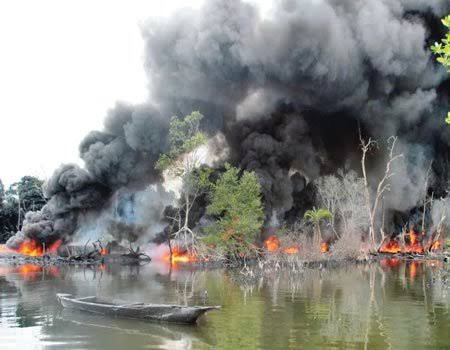 BREAKING: Tragedy As Fire Razes Port Harcourt Refinery On New Year’s Day