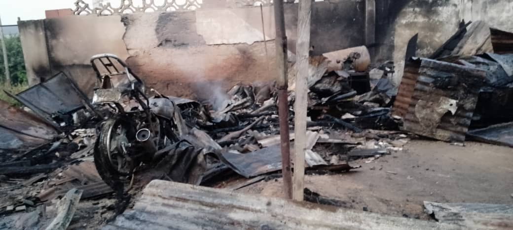 Motorcycles Burnt, Property Destroyed As Fire Razes Mechanic Workshop In Osogbo