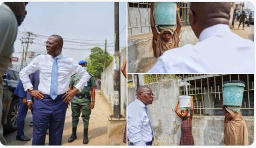 Sanwo-Olu stops convoy for two out of schools children offers scholarship in Lagos