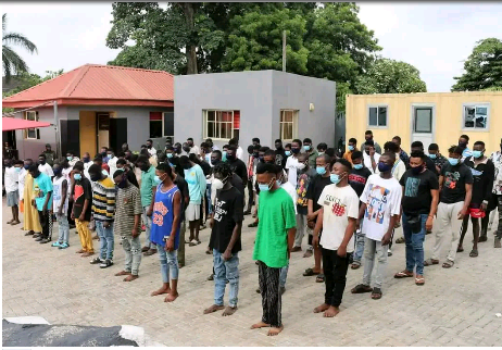 80 ‘Yahoo Boys Arrested In Ibadan, 13 exotic cars, ​Other Items Recovered