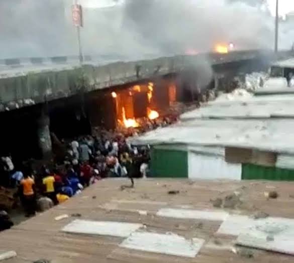 Vehicles Destroyed As Fire Outbreak Erupts Under Famous Eko Bridge