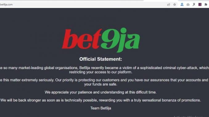 Just In: Bet9ja website hacked, hackers make demand