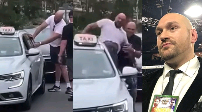 Popular Boxer Tyson Fury Caught On Camera ‘Misbehaving’ After He Was Refused Entry Into A Cab