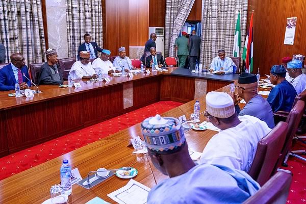 2023 Presidential Primary: Buhari meets APC Governors, Chair; Departs For Spain
