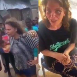 Viral Video: Drama as American lady brought to Nigeria by ‘Yahoo boy’ regains senses, raises alarm
