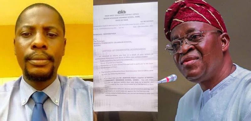 Facebook Post: Government Reinstates Osun Teacher Suspended For ‘Abusing’ Oyetola