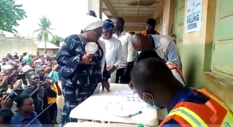 JUST IN: Oyetola, Wife Vote In Boripe LGA