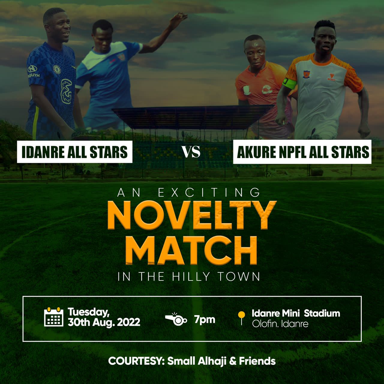 Idanre All Stars vs Akure NPFL All Stars Match kick-start Today, Courtesy Of Small Alhaji & Friends 
