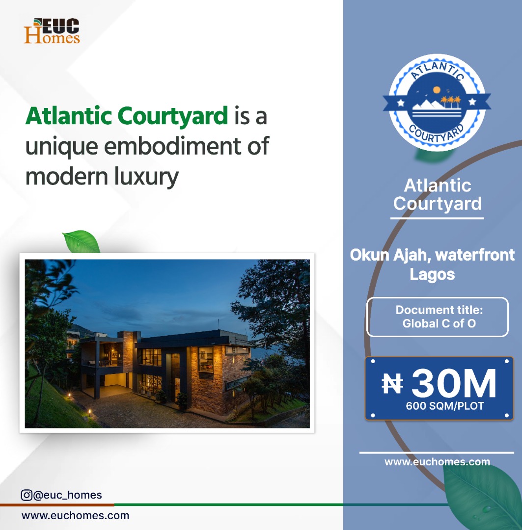 Real Estate: Need A Home Around Okun Ajah, Lagos? Then Choose Atlantic Courtyard Waterfront