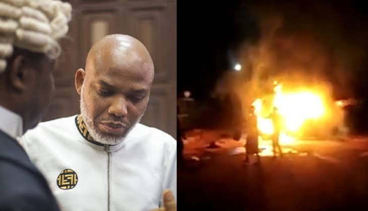 Man Set Own Car Ablaze To Celebrate Nnamdi Kanu’s Discharge