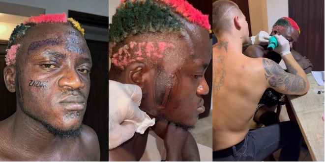 Reactions as Portable Tattoos coffin, others on his face