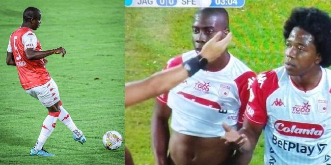 Drama as Columbian footballer flashes private part during match