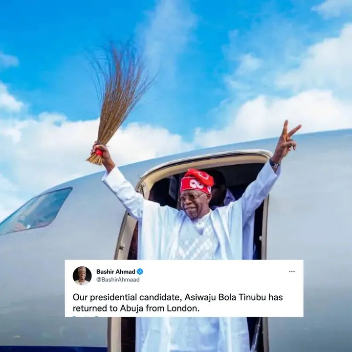 Tinubu Returns To Abuja, Nigeria
