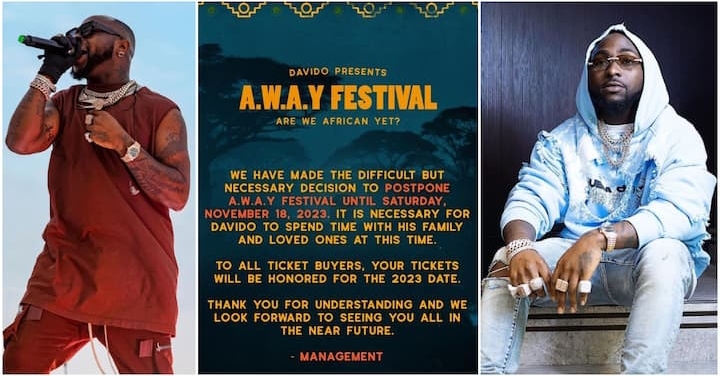 Davido’s mgt reveals new date for ‘A.W.A.Y’ festival