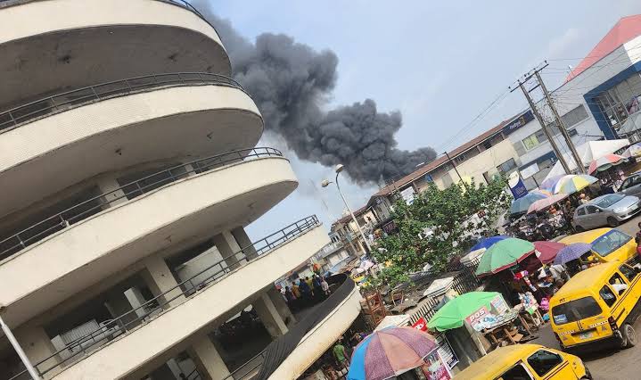 Lagos’ Tejuoso Market On Fire