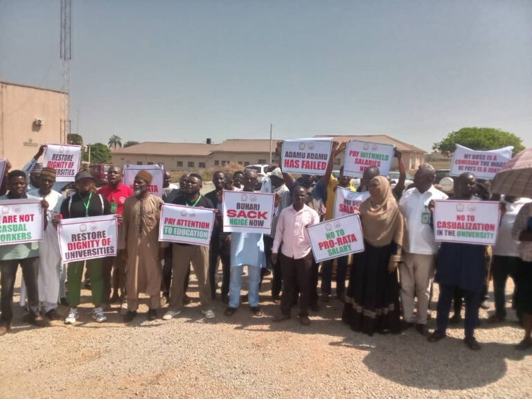 ASUU members protest in Ebonyi, warn FG to avoid needless strike