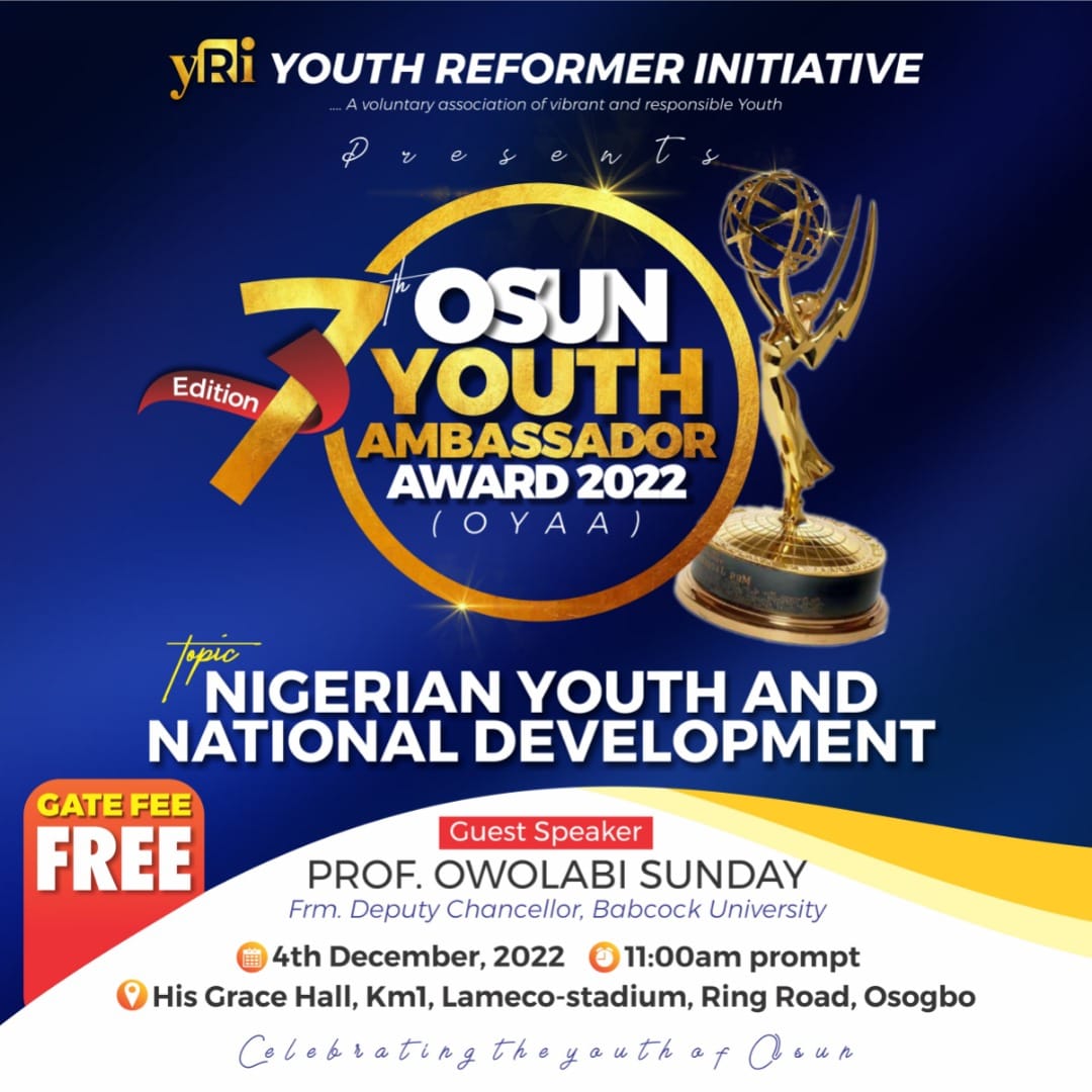 December 4: More Details Emerge On 2022 Osun Youth Ambassador Award