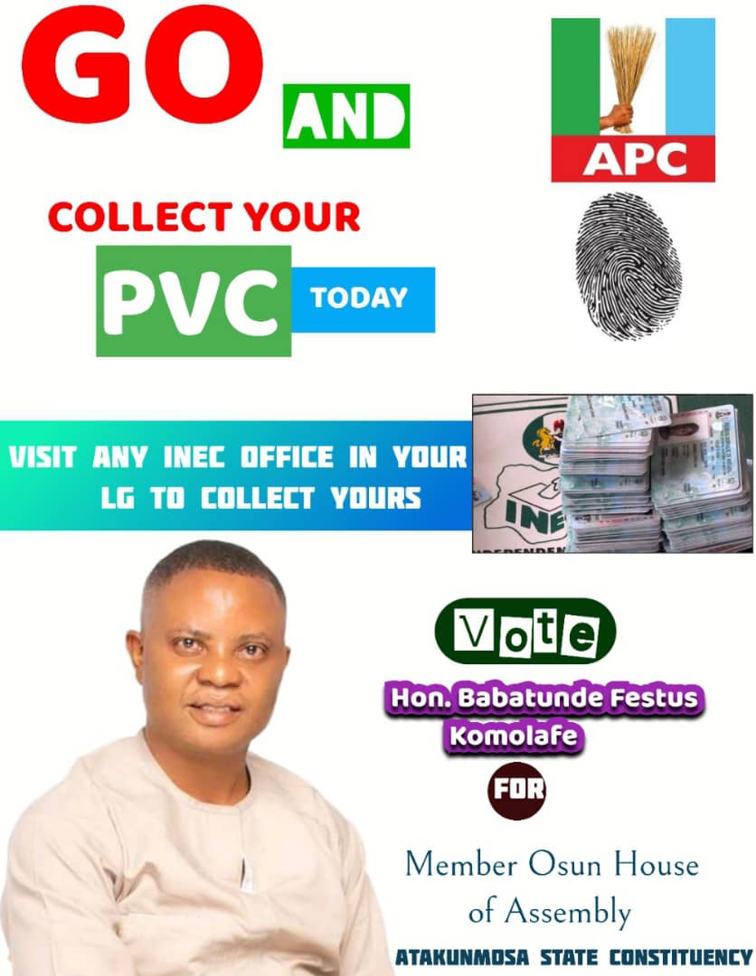 OSUN: Hon. Babatunde Festus Komolafe Tasks Constituents On PVC Collection