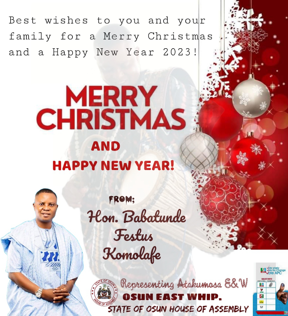 Christmas: Babatunde Festus Komolafe Felicitates Christians Across The Globe