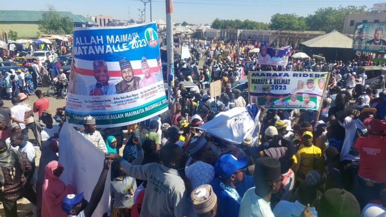 Massive crowd hits Zamfara streets for Gov. Matawalle