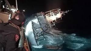 BREAKING: Over 100 sailors stranded as navy ship capsizes