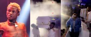 Drama as Singer Portable  Enters Concert In A Coffin (VIDEO)