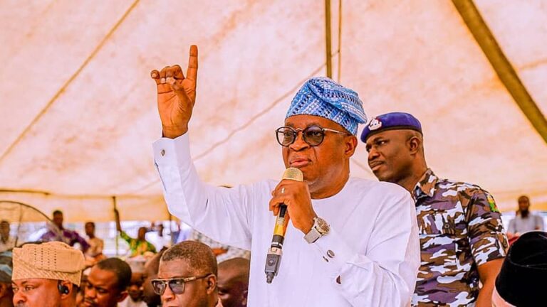 Osun Assembly Election: Oyetola storms Iwo to canvass votes for APC candidates