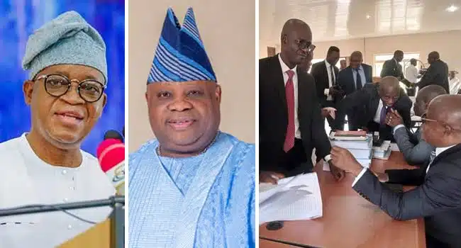 Oyetola vs Adeleke: Security Personnel surface in Osogbo as tribunal gives judgement today