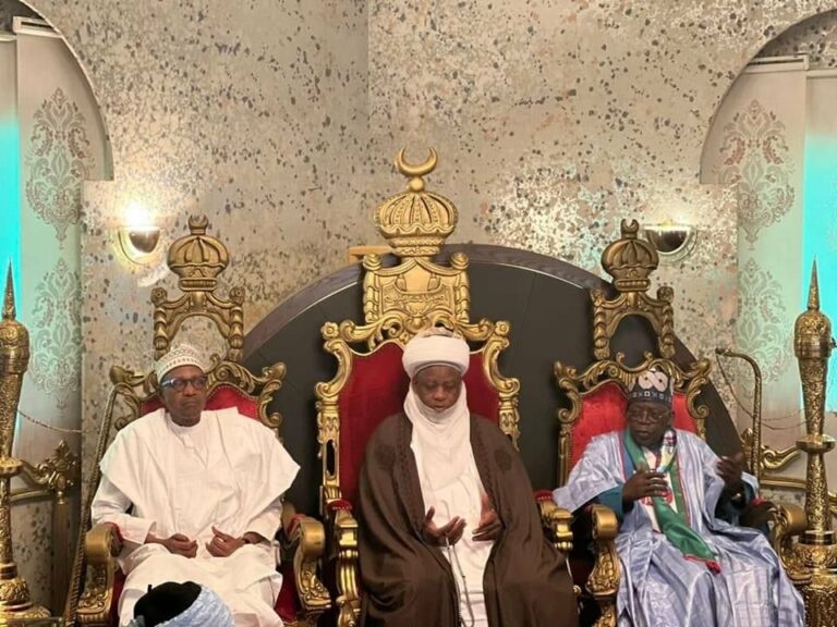 Breaking: Buhari presents Tinubu to Northern traditional rulers