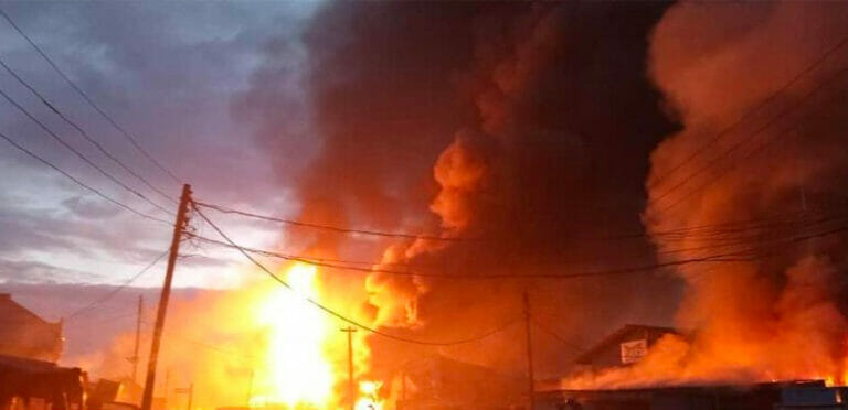 Breaking: Unknown gun men set Labour Party vehicle ablaze in Enugu
