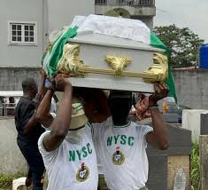 Tears as corps member who died in Lagos train crash buried