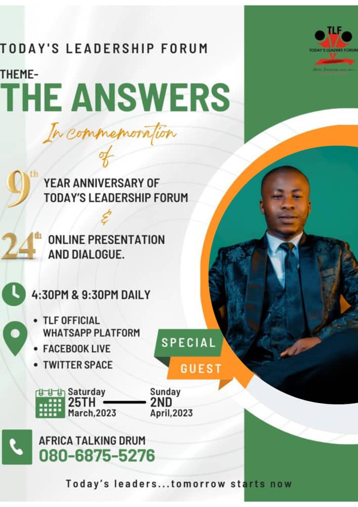 TLF 9th Anniversary: Details Of Today Leaders Forum’s 24th Online Dialogue