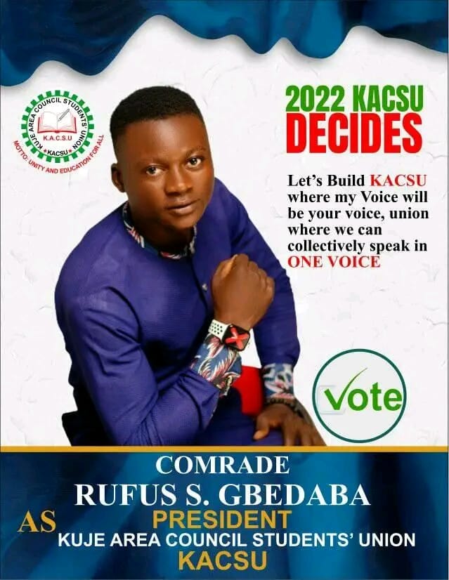 Gbedaba Rufus Emerges New President of KACSU, Applauds Supporters, Students