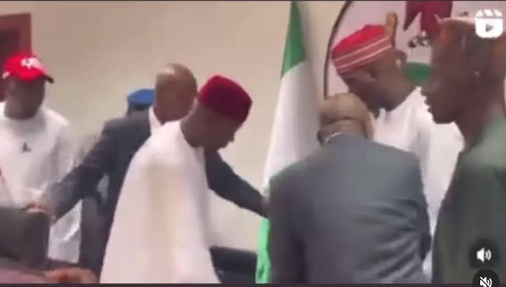 Reactions as Governor of Kano, Abba ignores official chair his predecessor Ganduje used