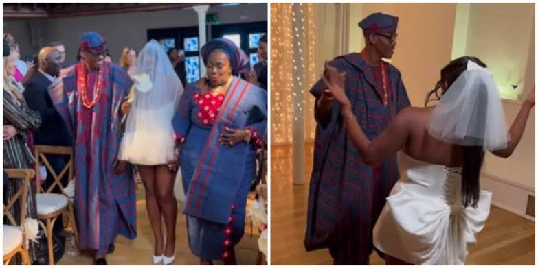 PHOTO: Popular Nigerian Pastor’s daring daughter trends over wedding dress