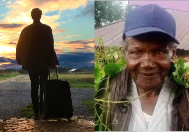 Drama as Man returns home with only walking stick after 50 years of searching for greener pastures