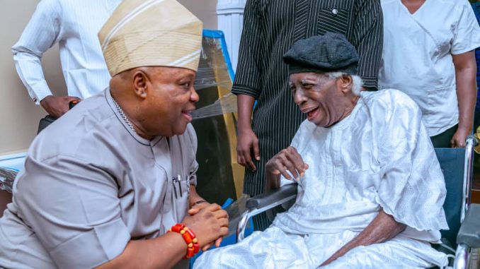 Osun Governor Meets Ex- Oyo Governor, Olunloyo In Ibadan