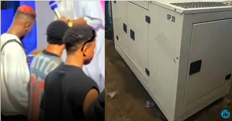 Drama as Yahoo boys donate industrial generator to a church in Oyo for welcoming them