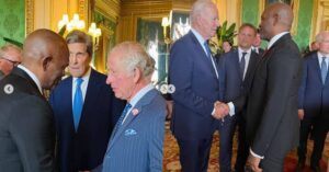 Nigeria’s Tony Elumelu spotted having a tête-à-tête with President Joe Biden and King Charles