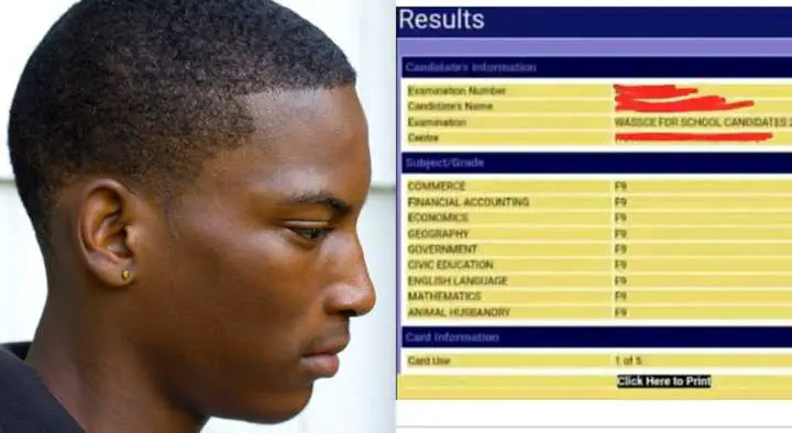WASSCE: Student seeks advice from Nigerian after scoring F9 parallel (PHOTO)